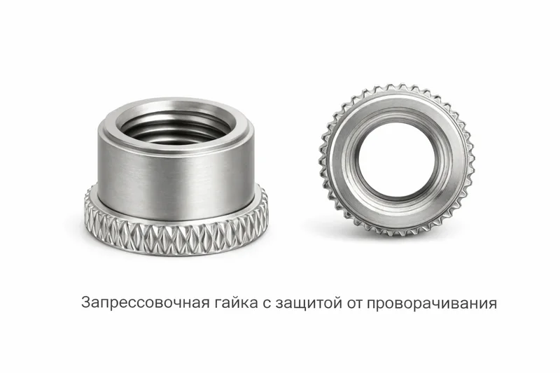 Запрессовочная гайка с защитой от проворачивания